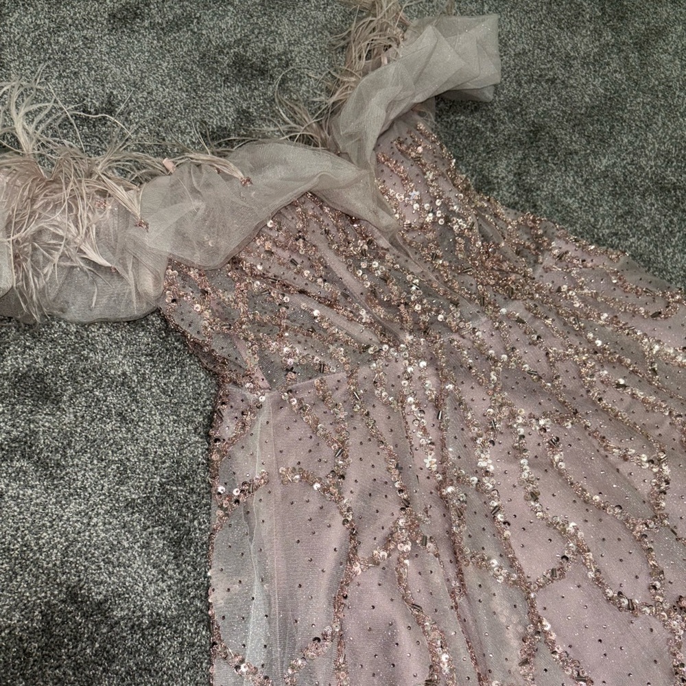 Beautiful off the shoulder fancy evening dress
